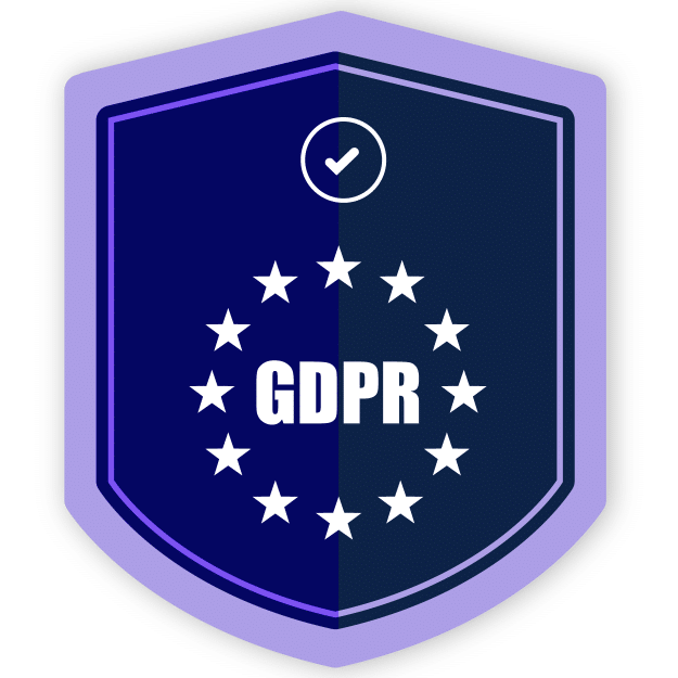 GDPR compliance shield badge